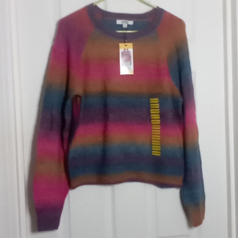 Wool Blend pullover sweater ombre watercolor striped Steve Madden BB DAKOTA